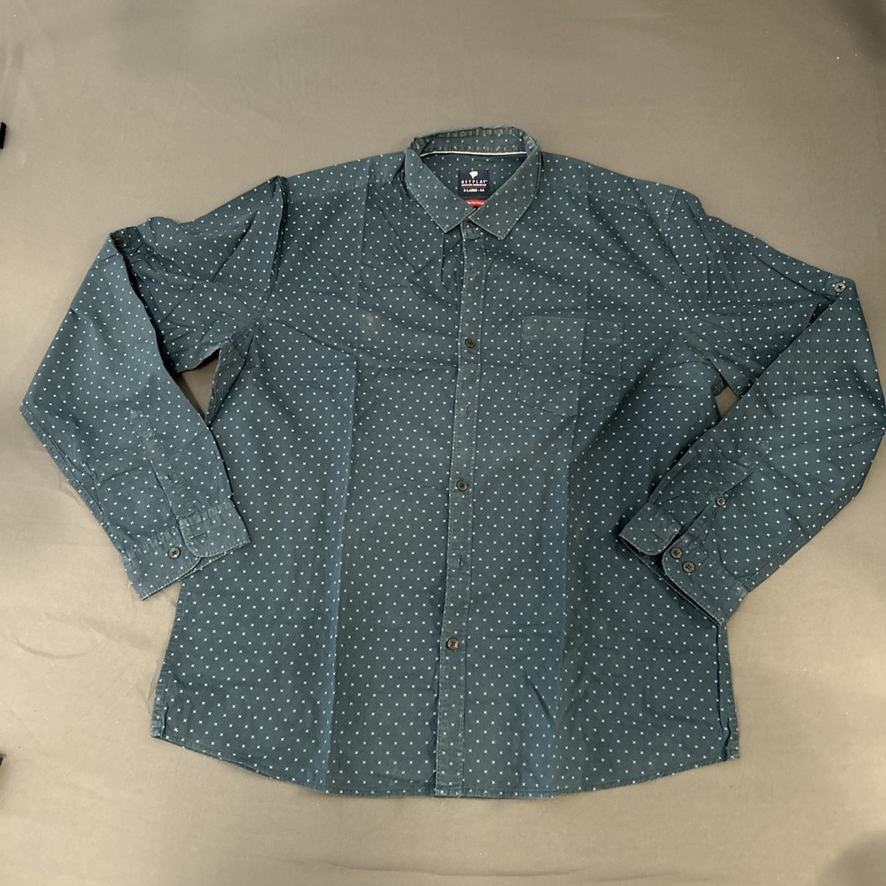 Netplay dark teal long-sleeve button-down shirt X-large
